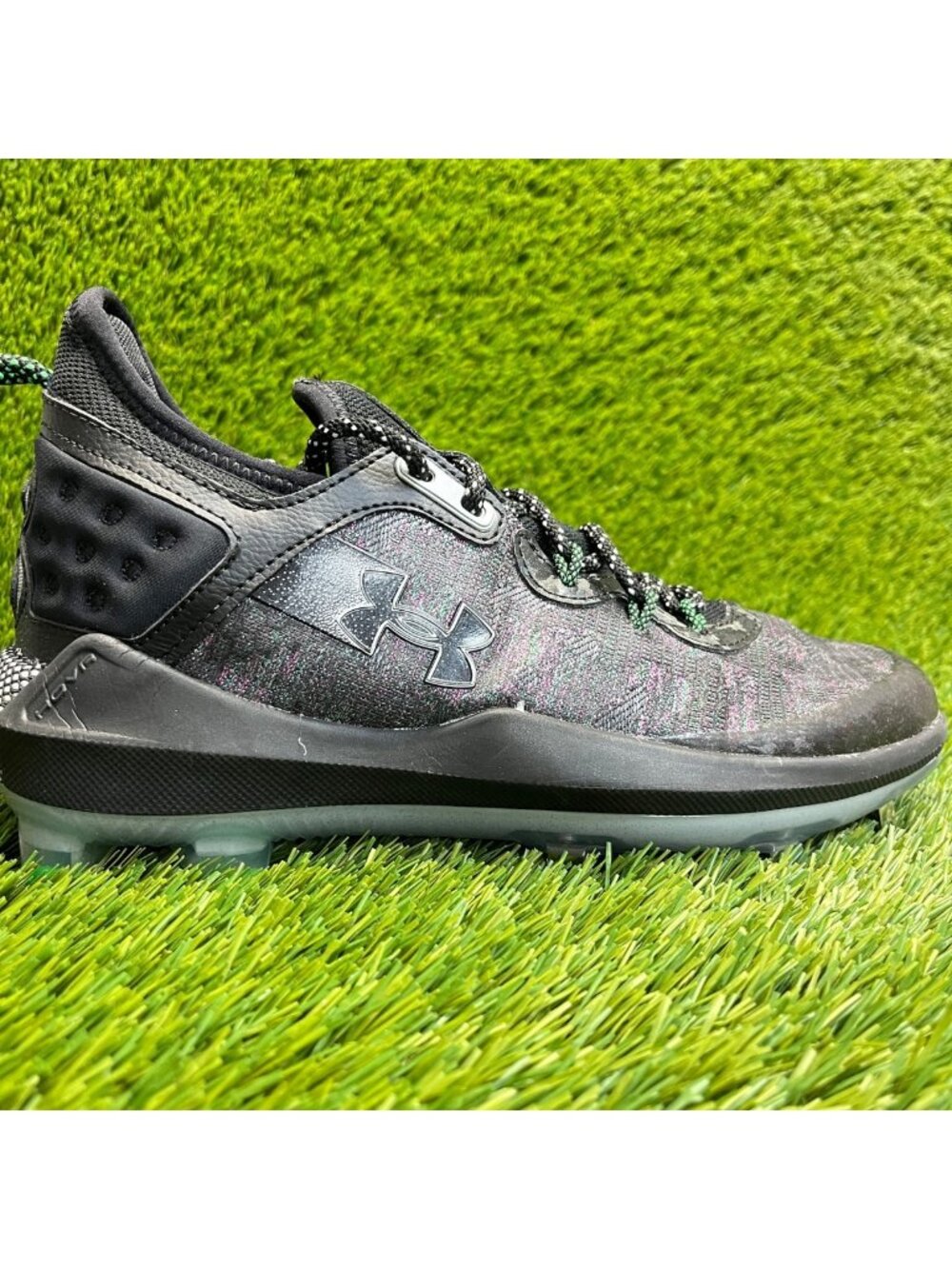 Under Armour Harper 8 Low‎ Mens Size 7.5 Black Running Baseball Cleats Shoes